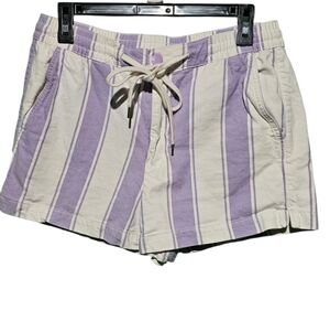 American Eagle Outfitters Purple and Cream Striped Shorts EUC Size Medium